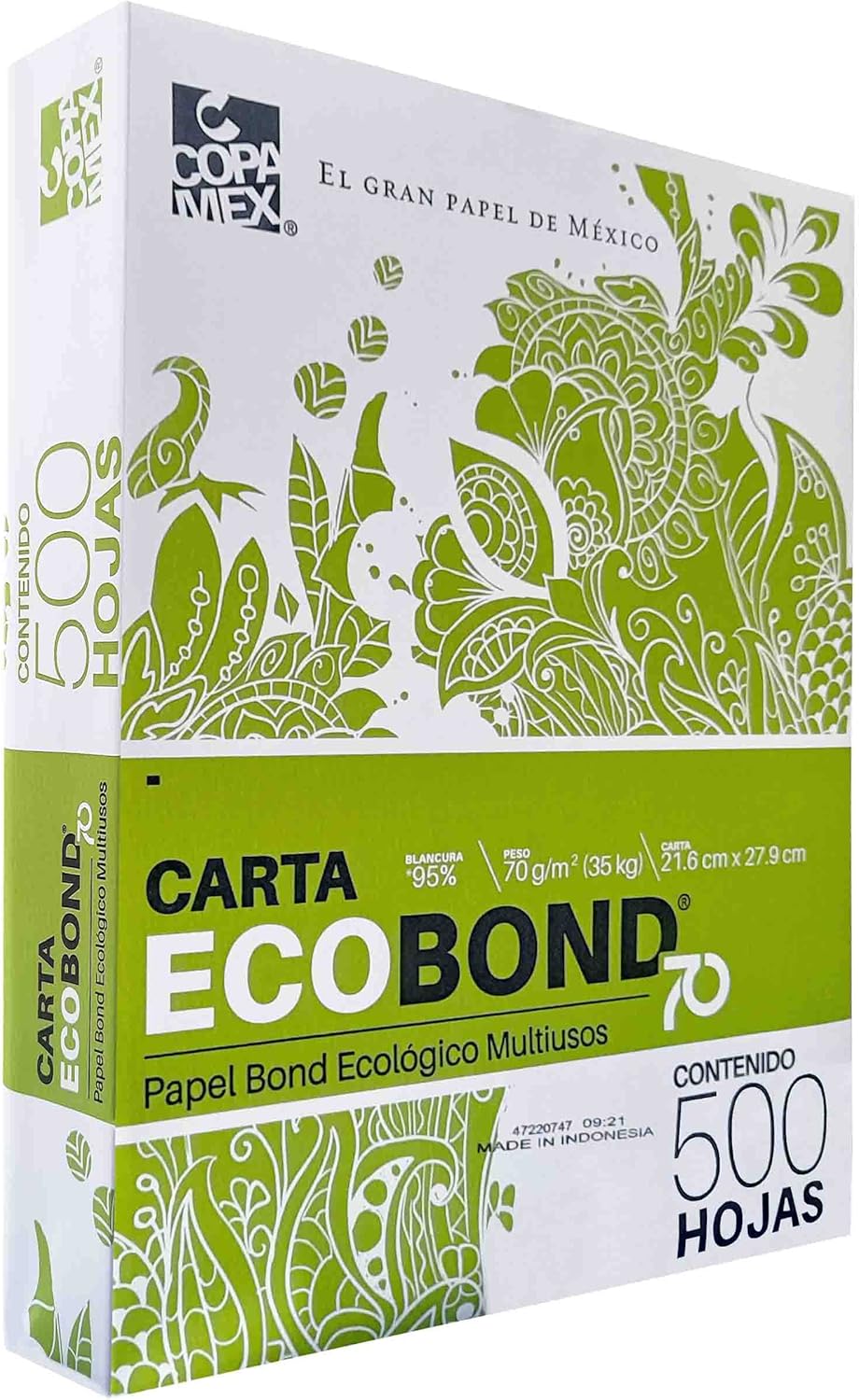RESMA DE PAPEL BOND TAMAÑO CARTA ECOBOND